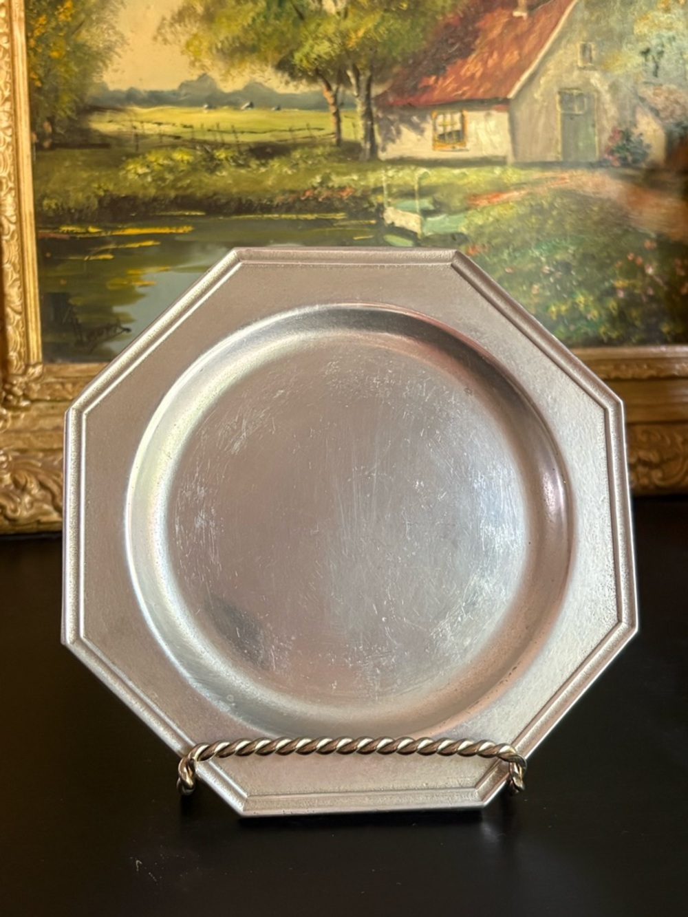 VTG Wilton Armetale Mulberry Hill 7 in Octagonal Plate Satin Finish